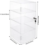 Removable Clear 4-TIER Acrylic Display Case W/ Lock Key Shelves. Fixed Price $72.68.