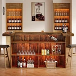 70.9-INCH Farmhouse Bar Table 4-TIER Large Wooden Home Unit For Small Spaces. Fixed Price $269.99.