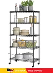 Seville Classics Solid Steel Wire Shelving Storage Unit, Black, 30" X 14". Fixed Price $105.96.