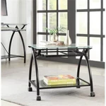 Newport Mobile File With Black Powder Coated Steel Frame Glass Top. Fixed Price $78.99.