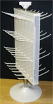 2 Sided Plastic White Counter Top Peg Board Spinner Rack Display With Hooks. Fixed Price $44.95.