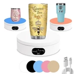 Yvv Motorized Rotating Display Stand, Turner For Tumblers With 6.3IN, White. Fixed Price $21.72.