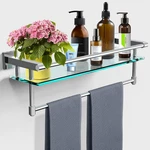Wall-mounted Glass Shelf With Towel Rack Chrome Polished, 20-INCH. Fixed Price $97.99.