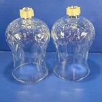 2 Votive Candle Cups Clear Ridged Peg Base New Rubber Grippers Adapters. Fixed Price $20.20.