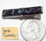 Vintage Signed Sarah Cov Tie Bar Clip Charcoal Classic Black Glass Sim. Hematite. Fixed Price $9.38.