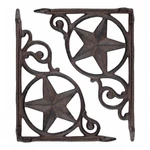 Western Star Shelf Brackets Set Of 2 Rustic Cast Iron Scroll Heavy Duty 9". Fixed Price $36.95.