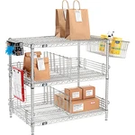Nexel Chrome To Go Rack Wire Shelves Dividers Ledges 48"W 24"D 34"H. Fixed Price $293.56.