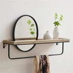 Linon Lila Center Mirror Wood And Metal Wall Shelf Black. Fixed Price $85.15.