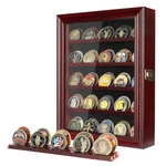 Military Challenge Coin Display Case Holder With Hd Toughened Glass And Wall .... Fixed Price $50.47.