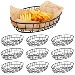 10 Pack Metal Fast Food Oval Baskets, Wire Bread For Serving, Reusable.... Fixed Price $37.86.