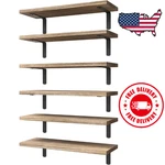 Wood Floating Shelves Set Of 6 For Wall Decor - Rustic Brown. Fixed Price $29.98.