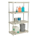Nexel Plastic Tier Solid Shelving Unit Chrome Posts 36"W 18"D 74"H. Fixed Price $417.75.