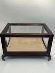 Vtg Bombay Company Glass Panel Wood Display Case Box Elephant Trunk Up Feet -12. Fixed Price $109.00.