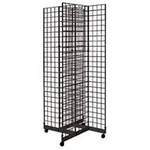 2' 6' 4-WAY Gridwall Display Fixture With Rolling Base- Black. Fixed Price $189.05.