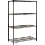 4-TIER Adjustable Wire Shelving Unit, Nsf Listed, 18"X24"X63", Black Epoxy. Fixed Price $256.99.