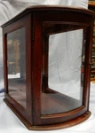 Antique Victorian Wood Bow Front Curved Beveled Glass 12" Doll Display Cabinet. Fixed Price $199.95.