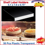 50 Pack Clear Plastic Shelf Holder With Insert Paper Labels Bookshelves. Fixed Price $42.17.