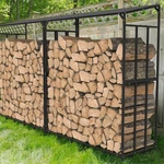 70" Metal Firewood Log Holder Store Rack With Cover Outdoor Storage Shelf. Fixed Price $109.91.