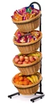 4 Tier Wicker Willow Basket Display Commercial Grade Freestanding 52". Fixed Price $199.97.