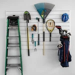 Proslat Pvc Slatwall Kit 48X80 Storage W/ Black Hooks 75LB Sq Ft, New. Fixed Price $239.19.
