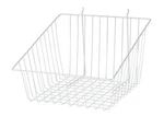 Lot Of 6 Slant Baskets White Slatwall Or Wiregrid 12" X 8" - 4". Fixed Price $72.95.