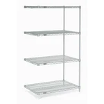 Nexel Chrome Wire Shelving Add-on 48"W 24"D 63"H. Fixed Price $217.84.