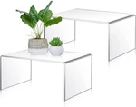 2-PIECE Set 12-INCH Large Acrylic Display Stand 5MM Thick Shelve. Fixed Price $38.99.