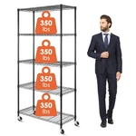 Wdt 5 Tier Shelf Shelving Unit With Wheels,adjustable Metal Shelves For Stora.... Fixed Price $148.76.