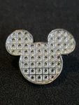 Disney Pin Mickey Head Icon White/clear Jeweled Crystal Cubes (3). Fixed Price $10.95.