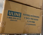 Uline 4" Black Peg Hooks Slatwall Accessories S-19198BL 100 Pack. Fixed Price $30.00.