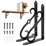 2-PACK 8" Black Long Shape Iron Wall Mount Shelf Support Bracket Hardware. Fixed Price $24.81.