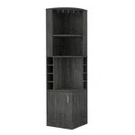 Tuhome Syrah Corner Bar Cabinet - Smoky Oak Engineered Wood. Fixed Price $349.02.