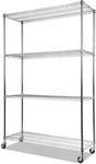 Ale 4-SHELF Wire Shelving Unit With Casters, 48" X 18" 72", Silver. Fixed Price $191.99.