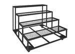 Marco Company 48" X 38" Metal 4-STEP Outdoor Shelving Display With Casters. Fixed Price $2494.24.