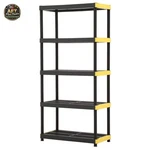 Hdx 5-TIER Plastic Garage Storage Shelving Unit 36" W, Black. Fixed Price $112.99.