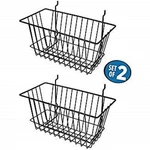 Black Wire Baskets For Slatwall And Gridwall 12" X 6" (set Of 2). Fixed Price $28.51.