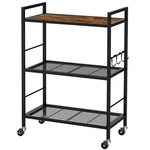 Best 3-TIER Metal Storage Rack With Industrial Wheels,mesh Shelving Unit Wooden. Fixed Price $71.74.