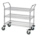 Quantum Food Service 48X24X37-1/2 Gray Epoxy Wire Shelf Utility Cart. Fixed Price $403.06.