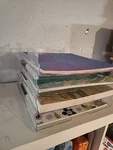 Display Dynamics 4 Clear Acrylic Stackable 12.5X13.25X2 Tray Paper Organization. Fixed Price $45.00.