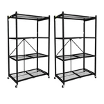 Origami 2-PACK R5-06W 4-WHEEL 4-SHELF Folding Steel Wire Shelving Storage, Black. Fixed Price $391.99.