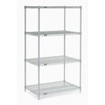 Nexel 5 Tier Silver Epoxy Wire Shelving Starter Unit 48"W 24"D 63"H. Fixed Price $235.04.