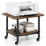 2-TIER Mobile Printer Table With Storage Shelf Lockable Wheels & Metal Frame. Fixed Price $42.99.
