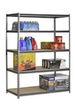 5-SHELF Heavy Duty Steel Muscle Rack Storage, Silver-vein, 48"W X 24"D 72"H!. Fixed Price $140.41.