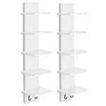 Sorbus 5 Tier Wall Shelf Unit With Hooks, Vertical Column Utility Shelving 2 Pk. Fixed Price $60.99.