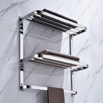 24" Chrome 2-TIER Wall-mounted Towel Rack & Shelf With Bar, Hardware Included. Fixed Price $99.99.