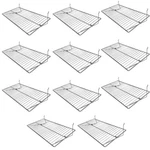 10PC Chrome 24"X12" Pegboard Wire Flat Grid Shelf Shelves Retail Display Fixture. Fixed Price $195.99.