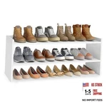Vasagle Shoe Rack For Closet, Stackable Organizer Shelf Tiers (32.3"W). Fixed Price $41.20.