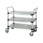 Quantum Food Service 36X24X37-1/2 Utility Cart W/ Galvanized Solid Shelves. Fixed Price $636.55.