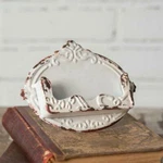 White Embossed Distressed Painted Metal Business Card Holder Pocket Vintage Look. Fixed Price $8.99.