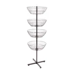 4-BASKET Wire Floor Spinner Rack And Dump Bin (63 H X 22 D). Fixed Price $192.35.